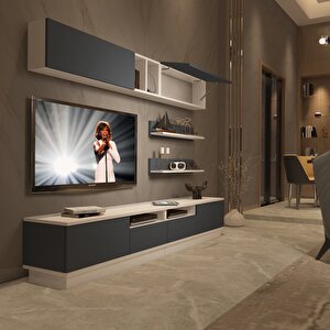 Trendstyle 5220s Mdf Tv Ünitesi Tv Sehpası Beyaz - Antrasit