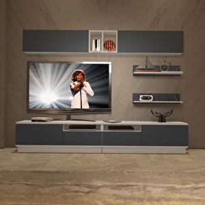 Trendstyle 5220s Mdf Tv Ünitesi Tv Sehpası Beyaz - Antrasit