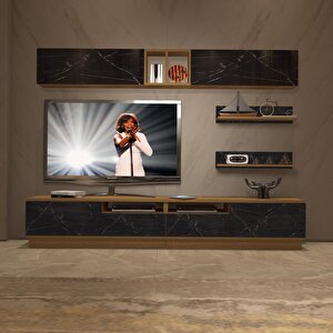 Trendstyle 5220s Mdf Tv Ünitesi Tv Sehpası Pera Siyah Mermer