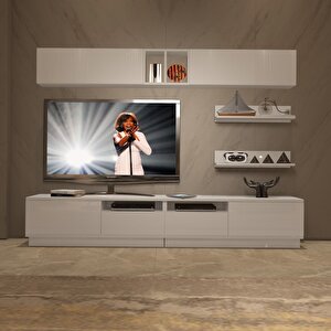 Trendstyle 5220s Slm Tv Ünitesi Tv Sehpası Parlak Beyaz