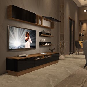 Trendstyle 5220s Slm Tv Ünitesi Tv Sehpası Ceviz-Siyah