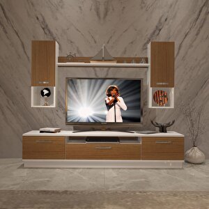 Trendstyle 5da Mdf Tv Ünitesi Tv Sehpası Beyaz - Ceviz