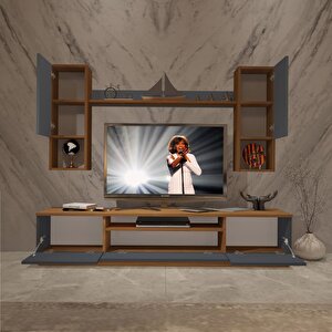 Trendstyle 5da Mdf Tv Ünitesi Tv Sehpası Ceviz Antrasit