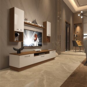 Trendstyle 5da Mdf Tv Ünitesi Tv Sehpası Ceviz Beyaz