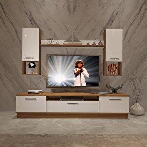 Trendstyle 5da Mdf Tv Ünitesi Tv Sehpası Ceviz Beyaz