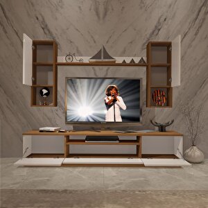 Trendstyle 5da Mdf Tv Ünitesi Tv Sehpası Ceviz Beyaz
