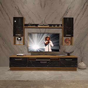 Trendstyle 5da Mdf Tv Ünitesi Tv Sehpası Pera Siyah Mermer