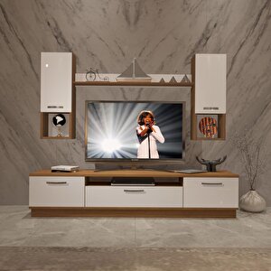 Trendstyle 5da Slm Tv Ünitesi Tv Sehpası Ceviz Beyaz
