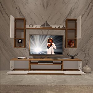 Trendstyle 5da Slm Tv Ünitesi Tv Sehpası Ceviz Beyaz