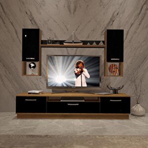 Trendstyle 5da Slm Tv Ünitesi Tv Sehpası Ceviz-Siyah