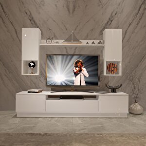 Trendstyle 5das Mdf Tv Ünitesi Tv Sehpası Parlak Beyaz