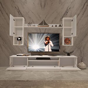 Trendstyle 5das Mdf Tv Ünitesi Tv Sehpası Parlak Beyaz