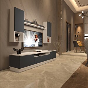 Trendstyle 5das Mdf Tv Ünitesi Tv Sehpası Beyaz - Antrasit