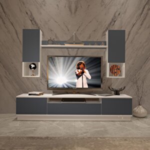 Trendstyle 5das Mdf Tv Ünitesi Tv Sehpası Beyaz - Antrasit