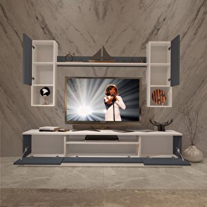 Trendstyle 5das Mdf Tv Ünitesi Tv Sehpası Beyaz - Antrasit