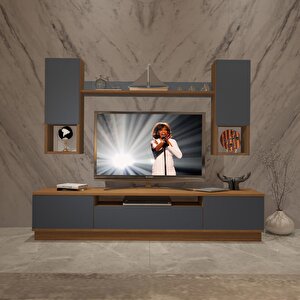 Trendstyle 5das Mdf Tv Ünitesi Tv Sehpası Ceviz Antrasit