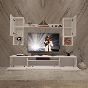 Trendstyle 5das Slm Tv Ünitesi Tv Sehpası Parlak Beyaz