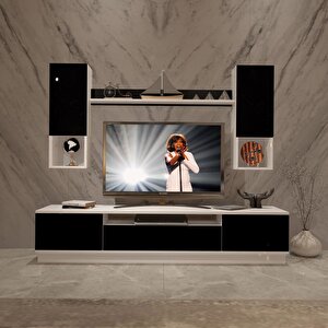 Trendstyle 5das Slm Tv Ünitesi Tv Sehpası Beyaz - Siyah
