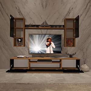 Trendstyle 5das Slm Tv Ünitesi Tv Sehpası Ceviz-Siyah