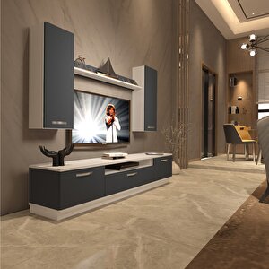 Trendstyle 5d Mdf Tv Ünitesi Tv Sehpası Beyaz - Antrasit