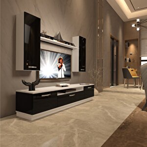 Trendstyle 5d Mdf Tv Ünitesi Tv Sehpası Beyaz - Siyah