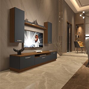 Trendstyle 5d Mdf Tv Ünitesi Tv Sehpası Ceviz Antrasit