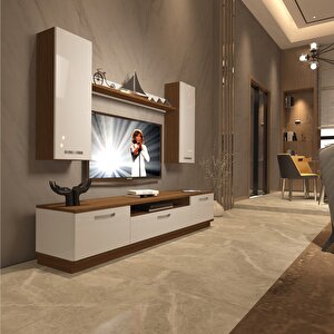 Trendstyle 5d Mdf Tv Ünitesi Tv Sehpası Ceviz Beyaz