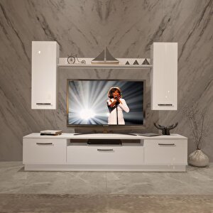 Trendstyle 5d Slm Tv Ünitesi Tv Sehpası Parlak Beyaz