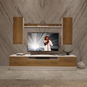Trendstyle 5d Slm Tv Ünitesi Tv Sehpası Beyaz Siyah Mermer