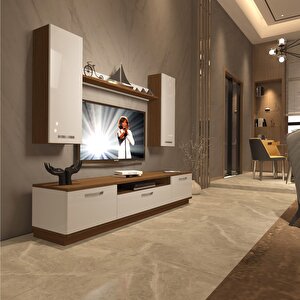 Trendstyle 5d Slm Tv Ünitesi Tv Sehpası Ceviz Beyaz