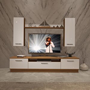 Trendstyle 5d Slm Tv Ünitesi Tv Sehpası Ceviz Beyaz