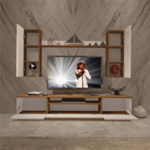 Trendstyle 5d Slm Tv Ünitesi Tv Sehpası Ceviz Beyaz