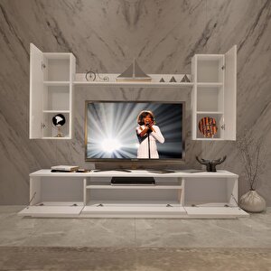 Trendstyle 5ds Mdf Tv Ünitesi Tv Sehpası Parlak Beyaz