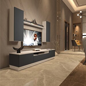 Trendstyle 5ds Mdf Tv Ünitesi Tv Sehpası Beyaz - Antrasit