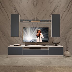 Trendstyle 5ds Mdf Tv Ünitesi Tv Sehpası Beyaz - Antrasit