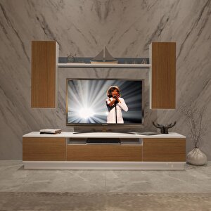 Trendstyle 5ds Mdf Tv Ünitesi Tv Sehpası Beyaz - Ceviz