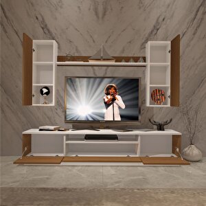 Trendstyle 5ds Mdf Tv Ünitesi Tv Sehpası Beyaz - Ceviz
