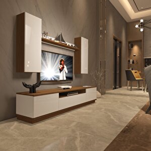 Trendstyle 5ds Mdf Tv Ünitesi Tv Sehpası Ceviz Beyaz