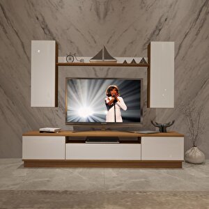 Trendstyle 5ds Mdf Tv Ünitesi Tv Sehpası Ceviz Beyaz