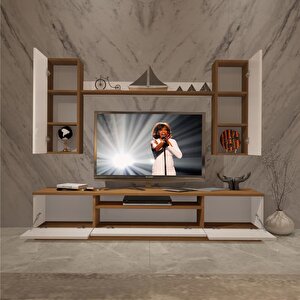 Trendstyle 5ds Mdf Tv Ünitesi Tv Sehpası Ceviz Beyaz