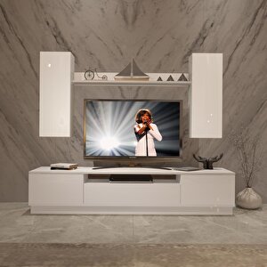 Trendstyle 5ds Slm Tv Ünitesi Tv Sehpası Parlak Beyaz