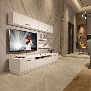 Trendstyle 5 Mdf Tv Ünitesi Tv Sehpası Parlak Beyaz