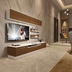 Trendstyle 5 Mdf Tv Ünitesi Tv Sehpası Beyaz - Ceviz