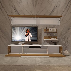 Trendstyle 5 Mdf Tv Ünitesi Tv Sehpası Beyaz Pera