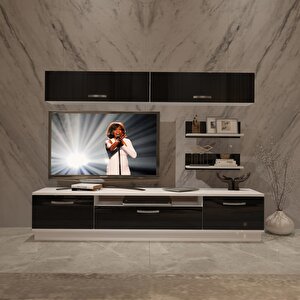 Trendstyle 5 Mdf Tv Ünitesi Tv Sehpası Beyaz - Siyah