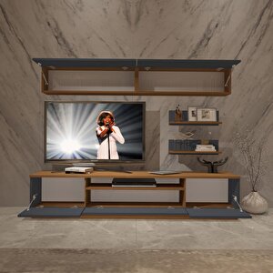 Trendstyle 5 Mdf Tv Ünitesi Tv Sehpası Ceviz Antrasit