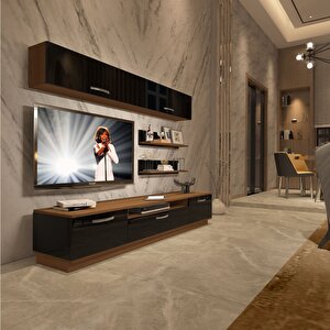 Trendstyle 5 Mdf Tv Ünitesi Tv Sehpası Ceviz-Siyah