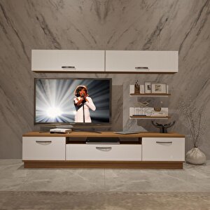 Trendstyle 5 Slm Tv Ünitesi Tv Sehpası Ceviz Beyaz