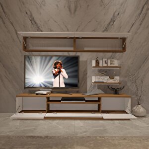 Trendstyle 5 Slm Tv Ünitesi Tv Sehpası Ceviz Beyaz