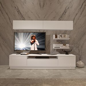 Trendstyle 5s Mdf Tv Ünitesi Tv Sehpası Parlak Beyaz